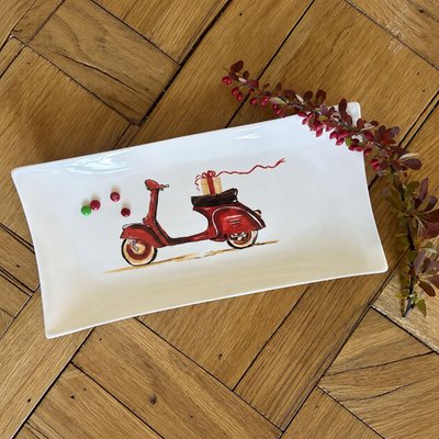 Rectangle Porcelain Tray - Scooter