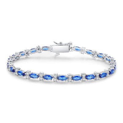 CZ Tennis Bracelet Marquise - Sapphire