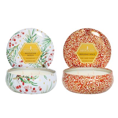 21-Ounce Candles - Holiday Spice & Mistletoe & Holly