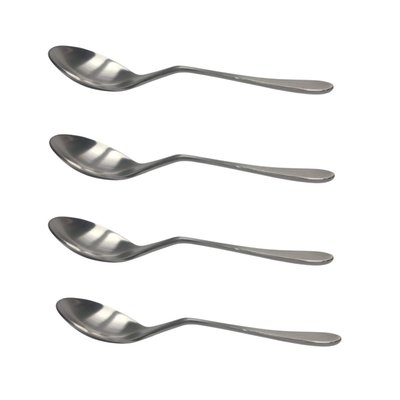Lite Bouillon Spoon (4-Piece Set) - Silver Matte