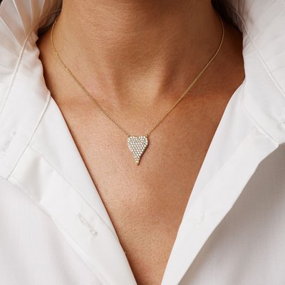 Pave Heart Necklace - 2 Color Options