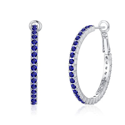 Opulent Glow Hoop Earrings - Sapphire
