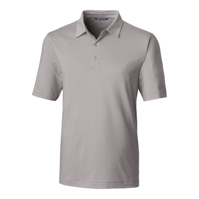 Forge Pencil Stripe Stretch Polo - Polished Gray