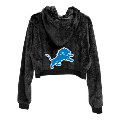 Sports Logo Cropped Sherpa Hoodie - 2 Style Options