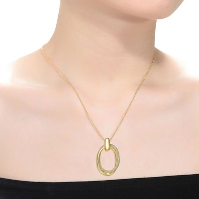 Triomphe Dual Loop Necklace - 14K Gold