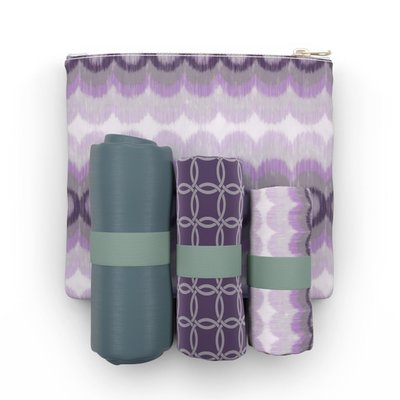 Reusable Tote Bags, Combo Pack (Set of 3) - Purple