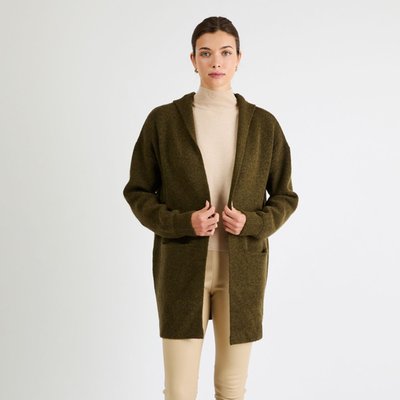 Cashmere Hooded Cardigan - Moss Green