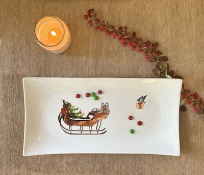 Rectangle Porcelain Tray - Sleigh