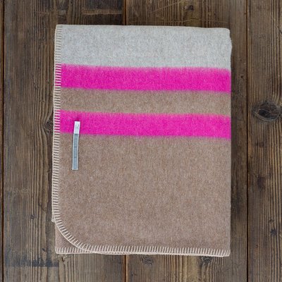 Field Blanket - Light Taupe/Tobacco/Shocking Pink