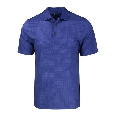 Pike Eco Tonal Geo Print Polo - Tour Blue