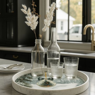 Round Serving Tray - Ornament