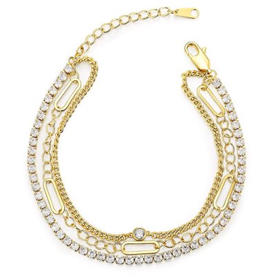 Lyra Bold Interlock Layered Statement Bracelet