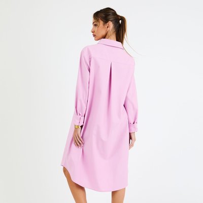 Linen Shirt Dress - Peony Pink