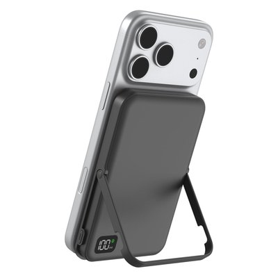 3-in-1 Magnetic Power Bank & Stand - Black