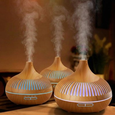 Essential Oil Humidifier + 3 Oils - 6 Color Options - Grill Light Oak