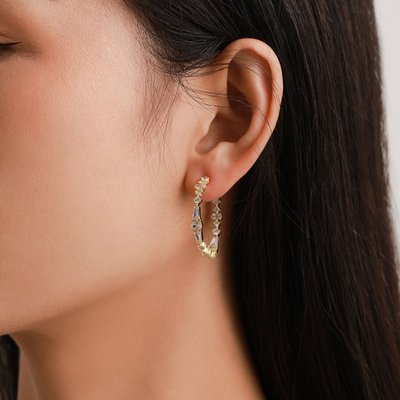 Luna Brilliance Crescent Hoop Earrings