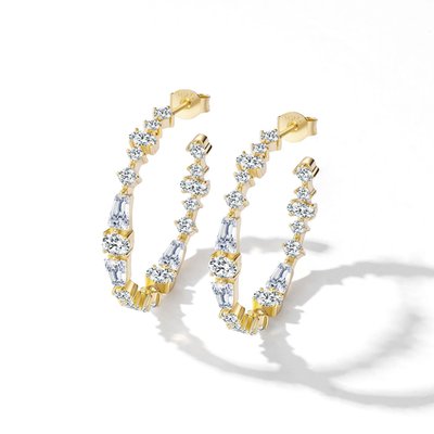 Luna Brilliance Crescent Hoop Earrings