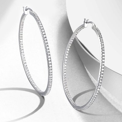 Celeste Radiance Hoop Earrings - Silver