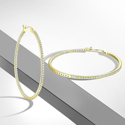 Celeste Radiance Hoop Earrings - 14K Gold