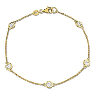 Station Bracelet (3/4ct) - Yellow Plated