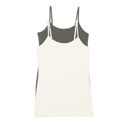 Organic Cotton Cami (2 Pack) - Off White/Slate
