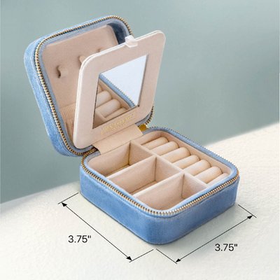 Plush Velvet Travel Jewelry Box