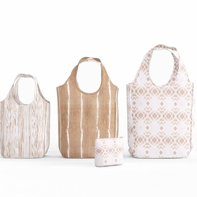 Reusable Tote Bags, Combo Pack (Set of 3) - Natural