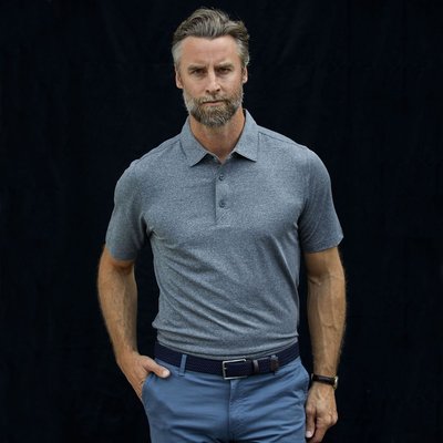 Forge Heathered Stretch Polo - Charcoal Heather