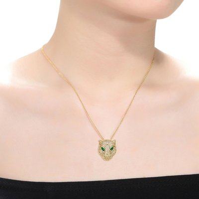 La Scène Panther Pendant Necklace - 14K Gold