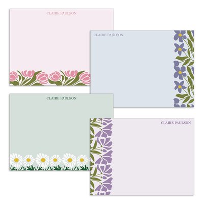 Flat Note Cards - Blooming Borders