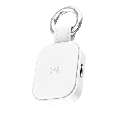 Leather Tag Tracker - White