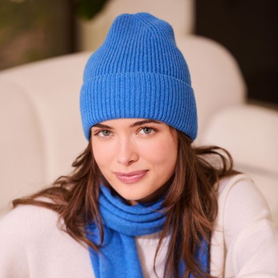 Cashmere Beanie - Sapphire Blue