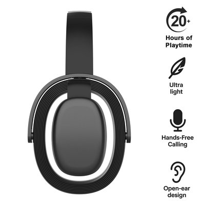 Wireless Open-Ear  Headphones - Black