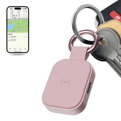 Leather Tag Tracker - Pink
