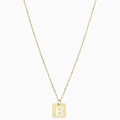 Initial Tile Pendant Necklace