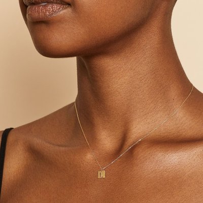 Initial Tile Pendant Necklace