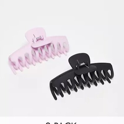 Hair Claw Clips YM 2 - Black + Pink
