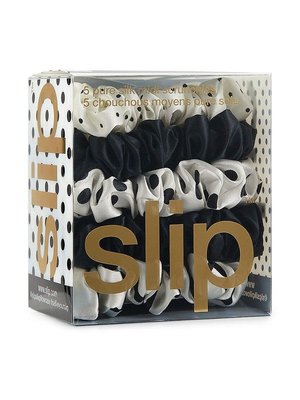 Slip Women's Polka Dot 5-piece Midi Silk Scrunchies