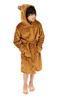 Leveret Kids Fleece Hooded Robe Bear