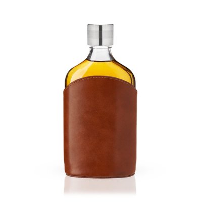 Parker Leather-wrapped Glass Flask
