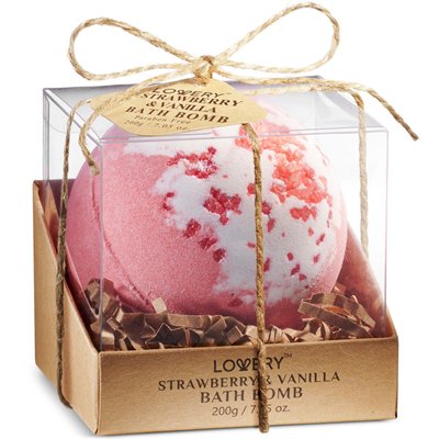 Strawberry and Vanilla Bath Bomb, Handmade Spa Bath Fizzy, 7oz