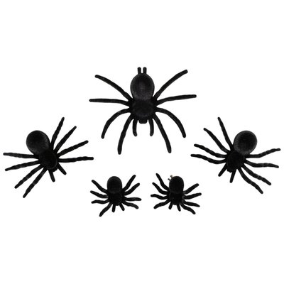 Spiders Halloween Clip-on Decorations - 9.5" - Set of 5