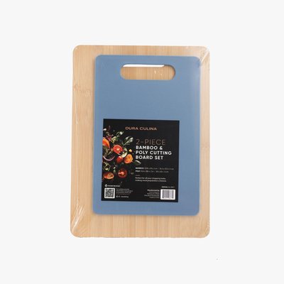 Bamboo And Poly Cutting Board Set
