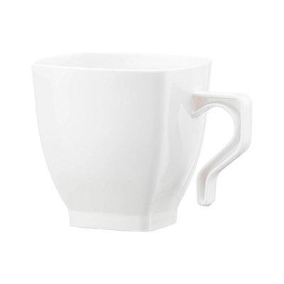 2 oz. White Square Plastic Mini Coffee Tea Cups - 240 Cups
