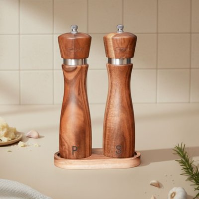 Wooden Salt & Pepper Grinder Set