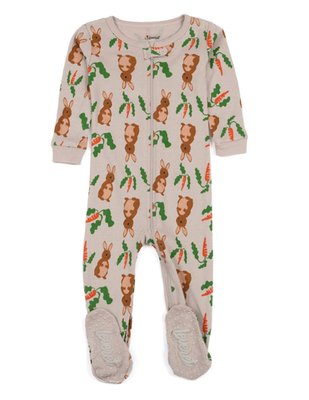 Leveret Kids Footed Cotton Pajama Rabbit