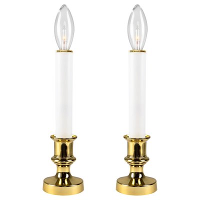 Single Light Window Candles - 9" - White - Set of 2