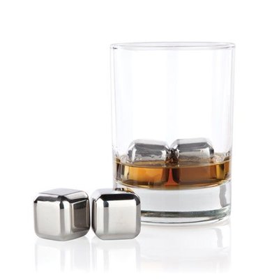 Glacier Rocks Stainless Steel Cube Set Of 4
