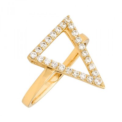 Lupine Women's 18k Gold Plated Triangle Fashion Ring
