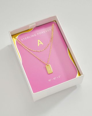 Commentsold Layered Tag Initial Necklace